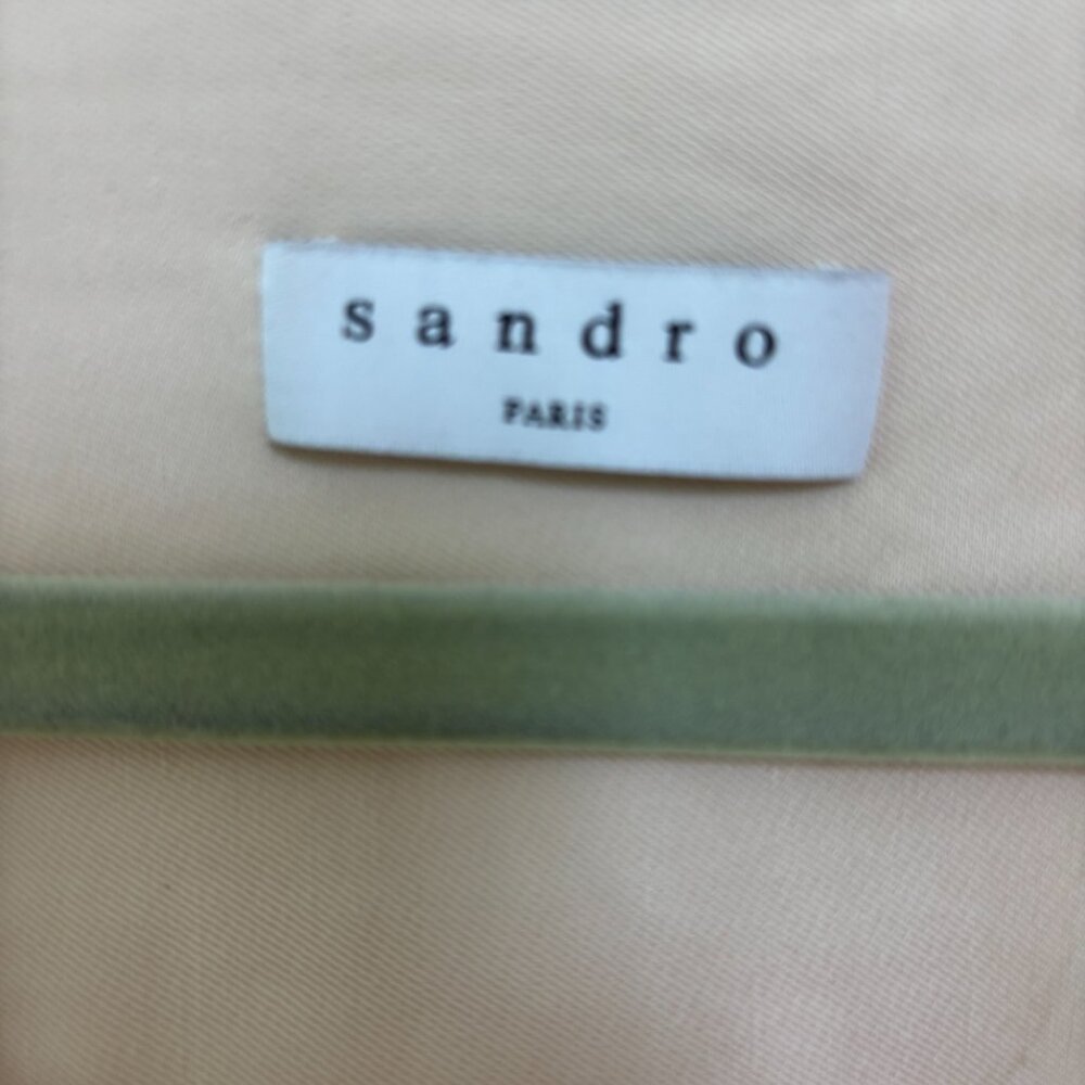 SANDRO, Elba Draped Twill Mini Dress In Beige,‎ SZ 40 - Picture 9 of 10